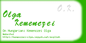 olga kemenczei business card